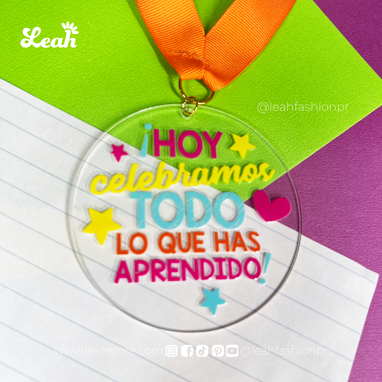 Medalla - "Hoy celebramos todo lo que has aprendido!"