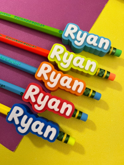 Set de 5 Lápices con Nombre 3D Personalizado