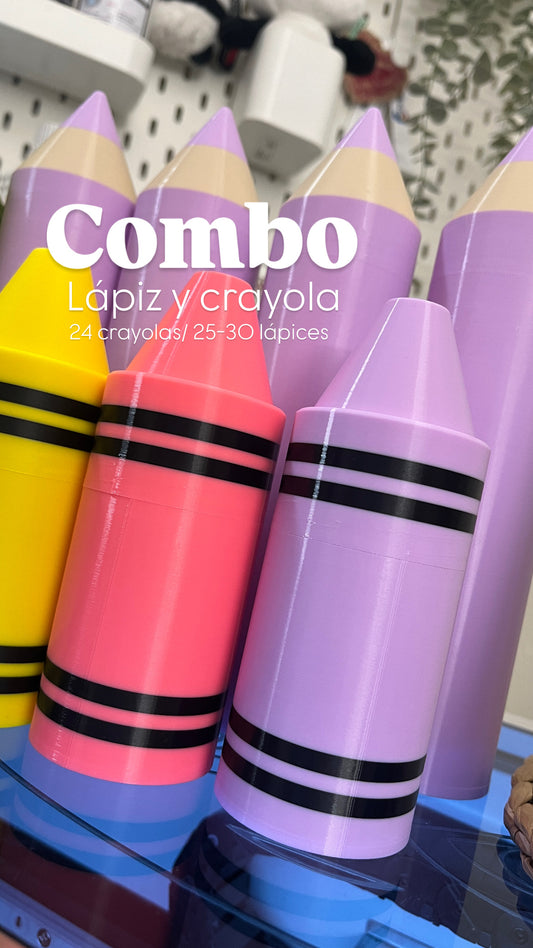 Combo Organizador de Crayolas y Lápices Personalizado