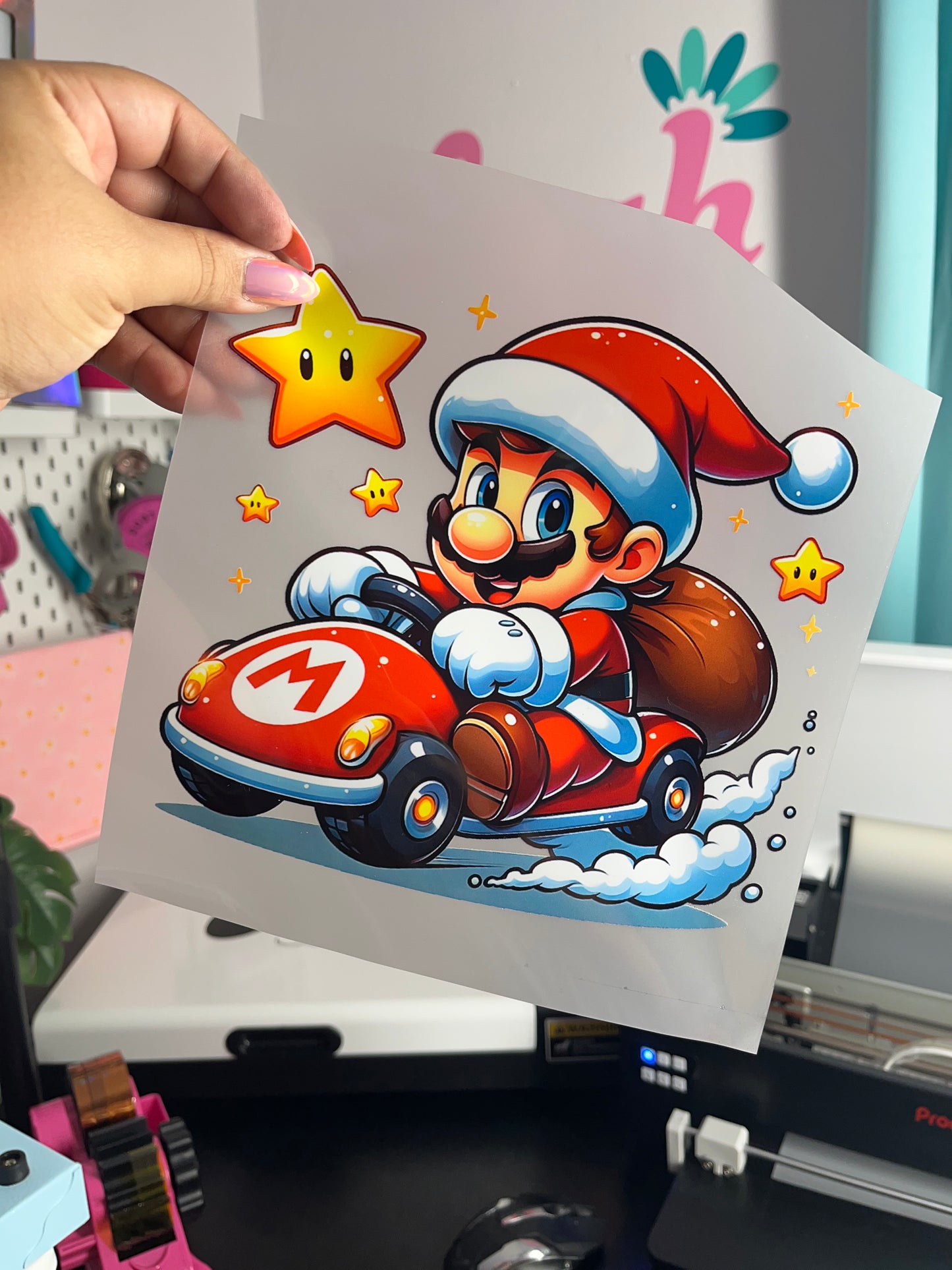 Mario Christmas DTF print