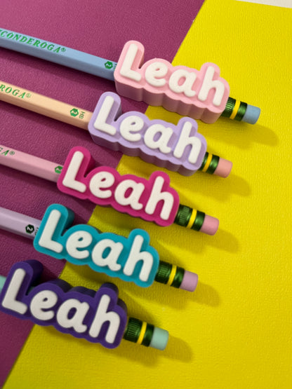 Set de 5 Lápices con Nombre 3D Personalizado