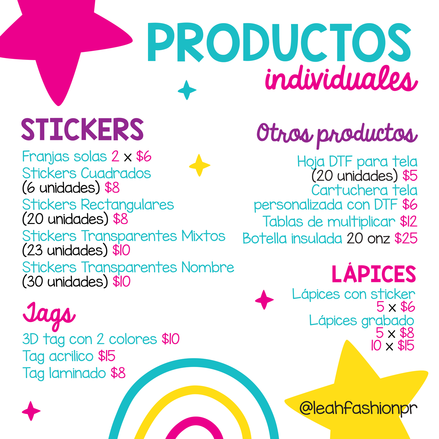 Productos Individuales Back to School