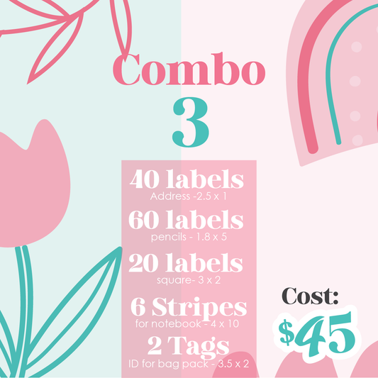 Combo 3 - Mega Set de Stickers Escolares