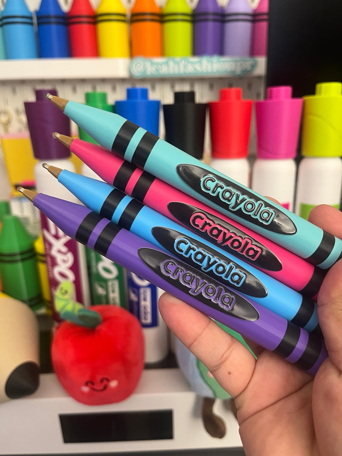 Combo 1 de bolígrafos en turquesa, rosa, azul claro y violeta