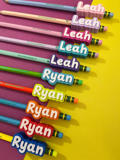 Sets de cinco lápices con nombres 3D personalizados para niña y niño